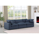 Meridian Comfy Navy Linen Textured Fabric Modular Sofa IMAGE 2