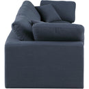 Meridian Comfy Navy Linen Textured Fabric Modular Sofa IMAGE 5