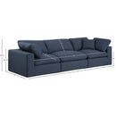 Meridian Comfy Navy Linen Textured Fabric Modular Sofa IMAGE 9
