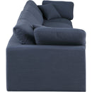 Meridian Comfy Navy Linen Textured Fabric Modular Sofa IMAGE 5