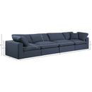 Meridian Comfy Navy Linen Textured Fabric Modular Sofa IMAGE 9