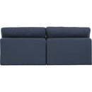 Meridian Comfy Navy Linen Textured Fabric Modular Sofa IMAGE 3
