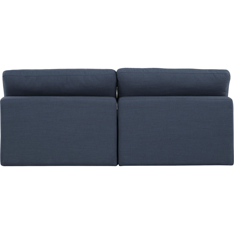 Meridian Comfy Navy Linen Textured Fabric Modular Sofa IMAGE 3