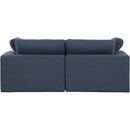 Meridian Comfy Navy Linen Textured Fabric Modular Sofa IMAGE 3
