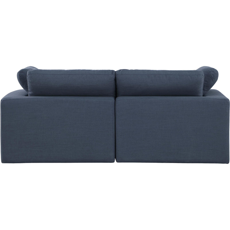 Meridian Comfy Navy Linen Textured Fabric Modular Sofa IMAGE 3