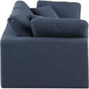 Meridian Comfy Navy Linen Textured Fabric Modular Sofa IMAGE 5