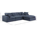 Meridian Comfy Navy Linen Textured Fabric Modular Sectional IMAGE 15