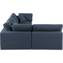 Meridian Comfy Navy Linen Textured Fabric Modular Sectional IMAGE 10