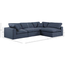 Meridian Comfy Navy Linen Textured Fabric Modular Sectional IMAGE 15