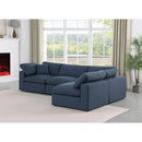 Meridian Comfy Navy Linen Textured Fabric Modular Sectional IMAGE 4