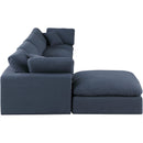 Meridian Comfy Navy Linen Textured Fabric Modular Sectional IMAGE 10