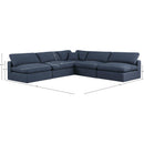 Meridian Comfy Navy Linen Textured Fabric Modular Sectional IMAGE 10