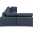 Meridian Comfy Navy Linen Textured Fabric Modular Sectional IMAGE 10