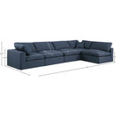 Meridian Comfy Navy Linen Textured Fabric Modular Sectional IMAGE 15