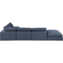 Meridian Comfy Navy Linen Textured Fabric Modular Sectional IMAGE 3