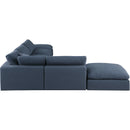 Meridian Comfy Navy Linen Textured Fabric Modular Sectional IMAGE 5