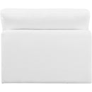 Meridian Comfy White Linen Textured Fabric Modular Armless Chair IMAGE 3