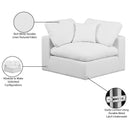 Meridian Comfy White Linen Textured Fabric Modular Corner Chair IMAGE 10