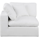 Meridian Comfy White Linen Textured Fabric Modular Corner Chair IMAGE 4