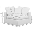 Meridian Comfy White Linen Textured Fabric Modular Corner Chair IMAGE 9