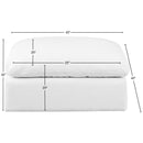 Meridian Comfy White Linen Textured Fabric Modular Ottoman IMAGE 5