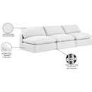 Meridian Comfy White Linen Textured Fabric Modular Sofa IMAGE 10