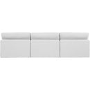 Meridian Comfy White Linen Textured Fabric Modular Sofa IMAGE 3