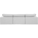 Meridian Comfy White Linen Textured Fabric Modular Sofa IMAGE 3