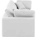 Meridian Comfy White Linen Textured Fabric Modular Sofa IMAGE 5