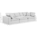 Meridian Comfy White Linen Textured Fabric Modular Sofa IMAGE 9