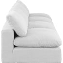 Meridian Comfy White Linen Textured Fabric Modular Sofa IMAGE 5