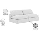 Meridian Comfy White Linen Textured Fabric Modular Sofa IMAGE 10