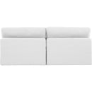 Meridian Comfy White Linen Textured Fabric Modular Sofa IMAGE 3