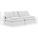 Meridian Comfy White Linen Textured Fabric Modular Sofa IMAGE 9