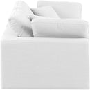 Meridian Comfy White Linen Textured Fabric Modular Sofa IMAGE 5