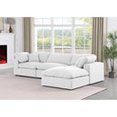 Meridian Comfy White Linen Textured Fabric Modular Sectional IMAGE 4