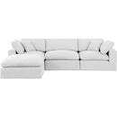 Meridian Comfy White Linen Textured Fabric Modular Sectional IMAGE 7