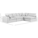 Meridian Comfy White Linen Textured Fabric Modular Sectional IMAGE 15