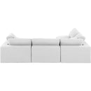 Meridian Comfy White Linen Textured Fabric Modular Sectional IMAGE 6