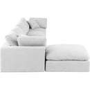 Meridian Comfy White Linen Textured Fabric Modular Sectional IMAGE 10