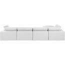 Meridian Comfy White Linen Textured Fabric Modular Sectional IMAGE 6