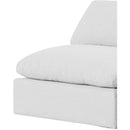 Meridian Comfy White Linen Textured Fabric Modular Sectional IMAGE 7