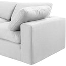 Meridian Comfy White Linen Textured Fabric Modular Sectional IMAGE 12