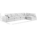 Meridian Comfy White Linen Textured Fabric Modular Sectional IMAGE 15