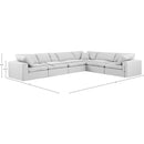 Meridian Comfy White Linen Textured Fabric Modular Sectional IMAGE 10