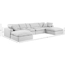 Meridian Comfy White Linen Textured Fabric Modular Sectional IMAGE 10