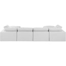 Meridian Comfy White Linen Textured Fabric Modular Sectional IMAGE 3
