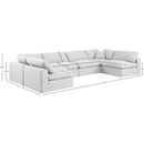 Meridian Comfy White Linen Textured Fabric Modular Sectional IMAGE 10