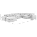 Meridian Comfy White Linen Textured Fabric Modular Sectional IMAGE 10