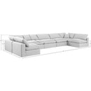 Meridian Comfy White Linen Textured Fabric Modular Sectional IMAGE 10